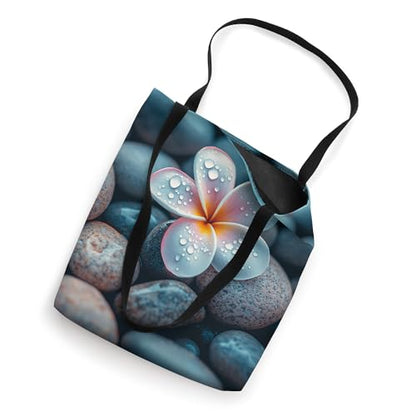Pebble Rock with Flower Yoga Meditation Tote Bag