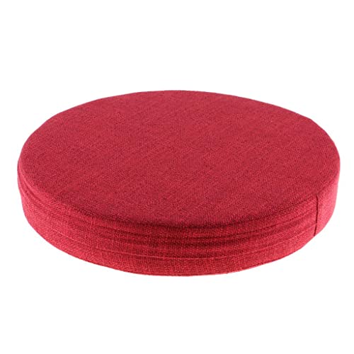 6cm Portable Round Yoga Meditation Cushion - Weight Breathable Linen, Perfect for Home and Outdoor Exercise - Red
