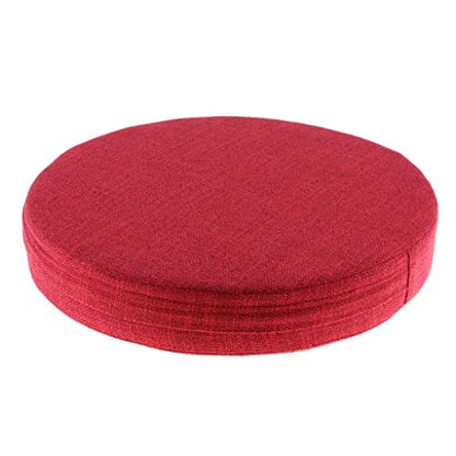 6cm Portable Round Yoga Meditation Cushion - Weight Breathable Linen, Perfect for Home and Outdoor Exercise - Red
