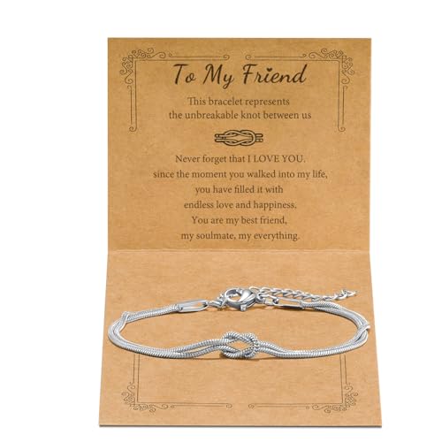 Matching Bracelets for Couples Love Knot Bracelet Pinky Promise Soulmate Relationship Friendship Bracelets Forever Infinity Jewelry Gifts for Women Her Him - style: FRIEND-S