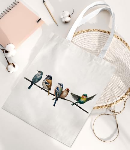 Aesthetic Canvas Tote Bag for Women，Cute Double-Sided Pattern Shoulder Bag