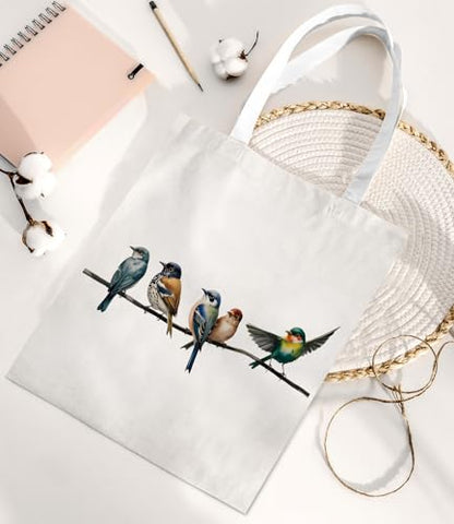 Aesthetic Canvas Tote Bag for Women，Cute Double-Sided Pattern Shoulder Bag