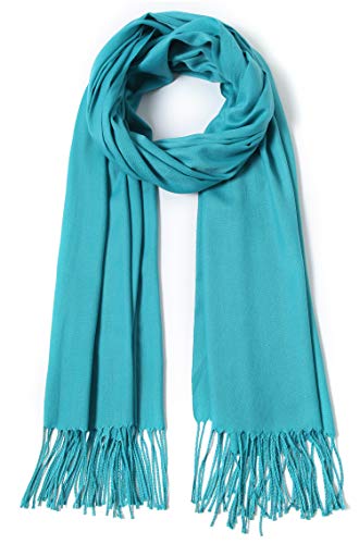 Cindy & Wendy Pashmina Shawls and Wraps Scarf for Women Soft Large Winter Shawl for Evening Dress Wedding Party - color: Aqua