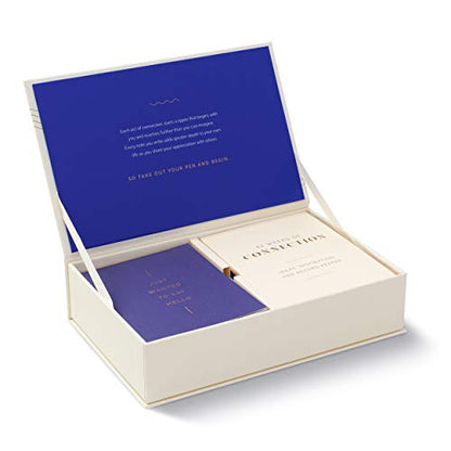 A Year of Connection Card Kit by Compendium - A Boxed Note Card Kit to Inspire 52 Weeks of Meaningful Moments - color: Cream & Blue: A Year of Connection