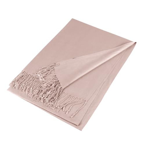 TZ Promise Women Pashmina Shawls and Wraps for Evening Dresses,Soft Large Long Scarf for Wedding,Bride Bridesmaid Gifts - color: Rose Gold