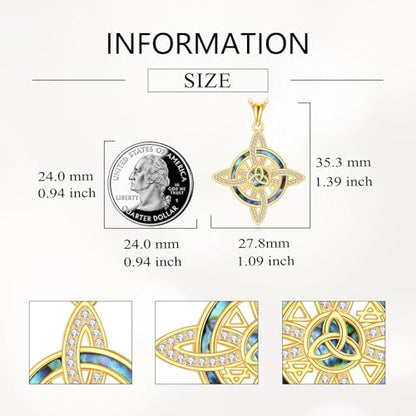 Witch Knot/Trinity/Triple Moon Necklace S925 Sterling Silver Protection Jewelry Gifts for Women - style: witch knot