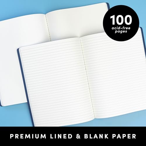 PAPERAGE Soft Cover Blank Journal Notebook, 2 Pack, (Lavender), 100 Pages, Large 7.5 inches x 9.5 inches, Ideal for Sketch Book, Note Taking & Travel Journal - color: Lavendar, style: Plain