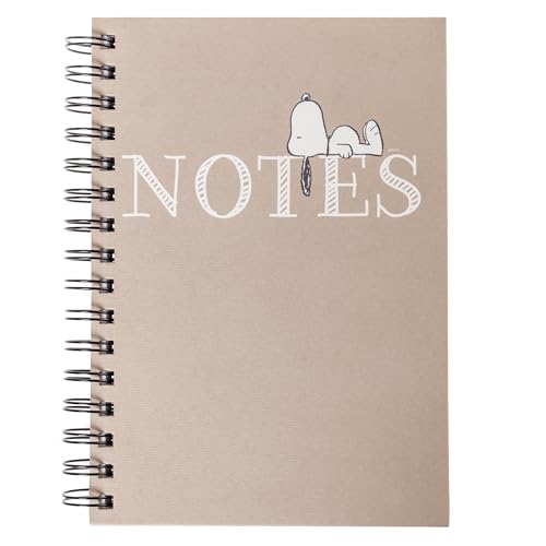 Graphique Snoopy Hardbound Spiral Journal, 160 Ruled Pages Hard Cover Notebook, Diary, Lists, Record Month and Date, Premium Paper, 6” x 8” - color: Snoopy