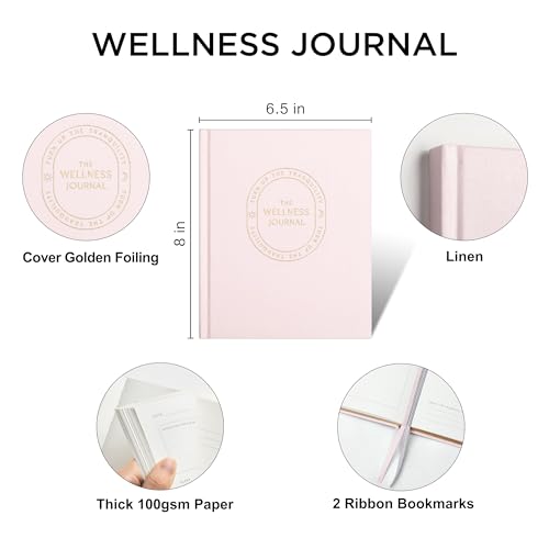 &And Per Se Wellness Journal, Self Care & Daily Journal for Women, Mental Health Planner with Habit Tracker, Diet & Goals, Undated, Gift-Ready (Pale Pink) - color: D-Pale Pink