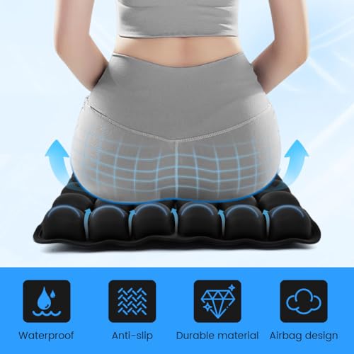 Travel Cushion Airplane Seat,Airplane Seat Cushion for Long Flight,3D Air Cell Seat Cushion,Press Type air Inflatable Wheelchair Seats Cushions for Car,Office Chair,Stadium