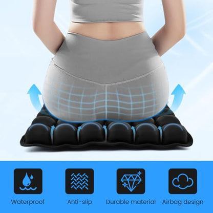 Travel Cushion Airplane Seat,Airplane Seat Cushion for Long Flight,3D Air Cell Seat Cushion,Press Type air Inflatable Wheelchair Seats Cushions for Car,Office Chair,Stadium