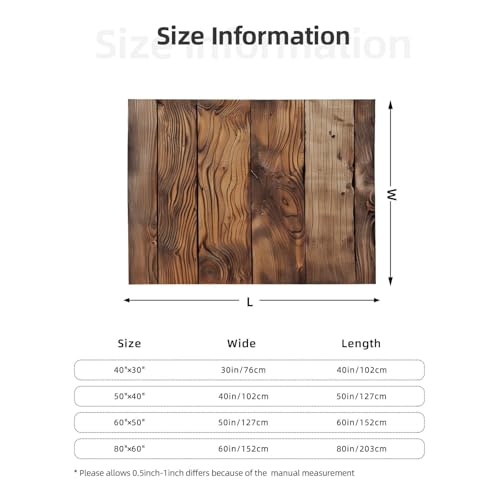 Wood Grain 1 Prints Throw Blanket (320g Flannel) Anti-Pilling Warm Fuzzy Blankets for Bed Sofa Couch Travel 40x30 Inch - color: Wood Grain 1, size: 40x30 Inch