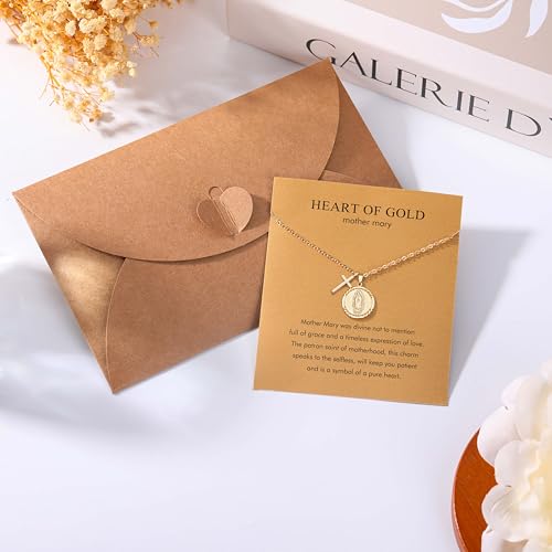 Golden Necklace for Women Virgin Mary Angel Butterfly Necklace Sister New Mom Friendship Necklace Birthday Christmas Gift - style: Virgin Mary