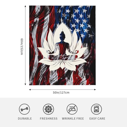 Buddha Meditation Flower Ultra Soft Throw Blankets Cozy Lightweight Blanket for Sofa Bed 60"X50"7