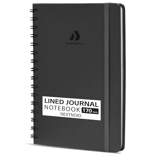 Nextnoid Lined Spiral Notebook Journal For Women & Men - A5(5.8" x 8.3") 170 Pages, Hardcover Notebooks for Work & Note Taking, College Ruled Journals for Writing - Grey - color: a-Grey, style: a - Lined
