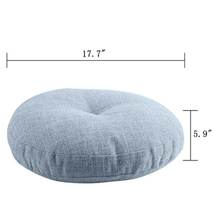 Solid Color Circular Yoga Bolster Zafu Meditation Tatami Cushion (Sky Blue, 17.7")