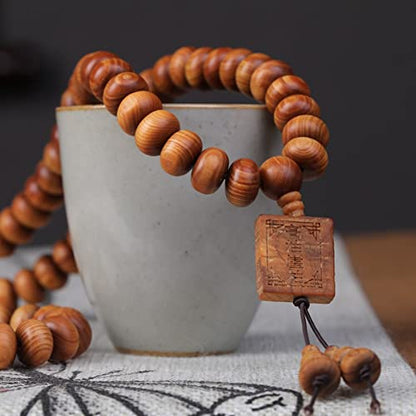 Zen Dear Unisex Thuja Sutchuenensis Wood Beads Wooden Bracelet Necklace Prayer Mala Wristband Bracelet - style: 6mmx10mmx108 Abacus Beads