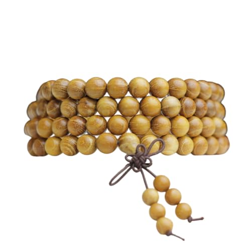 Zen Dear Natural Golden Sandalwood Mexican Bocote Mala Prayer Bead Bracelet Link Wrist Necklace Mala Beads - style: 8mm 108 beads