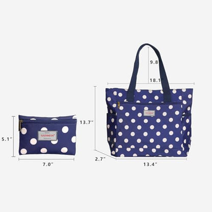 GAENMESN Women's Lightweight Waterproof Tote Bag Durable Designer Handbag with Zipper Travel Commute Everyday Use - color: Dots