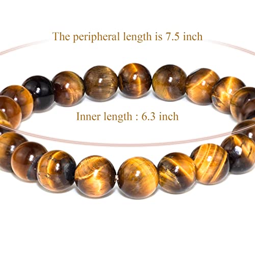 8mm Natural Gemstone Stretch Bracelet, Handmade Unisex Crystal Bracelets for Meditation, Yoga, Spiritual Healing & Positive Energy