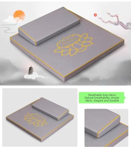 Meditation Mats, Meditation Meditation Mats, Futons, Household Folding, Thickened Fabrics, Coconut Palm, Kneeling Mats(Size:60x60cm(24x24inch),Color:Light Gray) - color: Light Gray, size: 60x60cm(24x24inch)