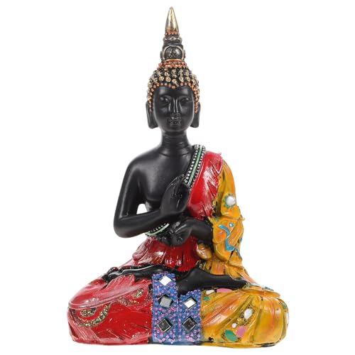 IMIKEYA Delicate Buddha Statue Resin Sculpture Home and Garden Decor Smooth Rounded Edges Handcrafted Southeast Asian Ornament Gift for Meditation and Zen Spaces