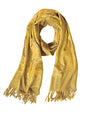 Urban CoCo Women's Embroidered Oversize Tassel Shawl Scarf Wraps for Women - color: #3-yellow
