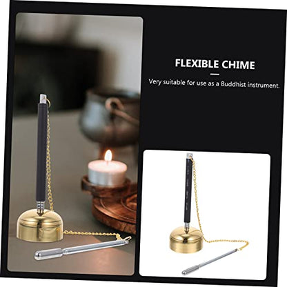 Toyvian Telescopic Meditation Sound Chime Handbell Buddhist Instrument for Prayer and Healing Lightweight Compact Design for Temple Rituals and Stress Relief
