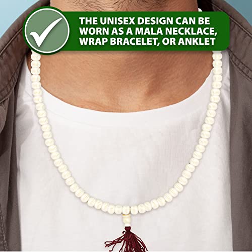 Murdra Crafts Yak Bone Mala Prayer Beads for Yoga Meditation