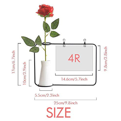 OFFbb-USA Altar Building Blessing Statue Outline Artificial Rose Flower Hanging Vases Decoration Bottle