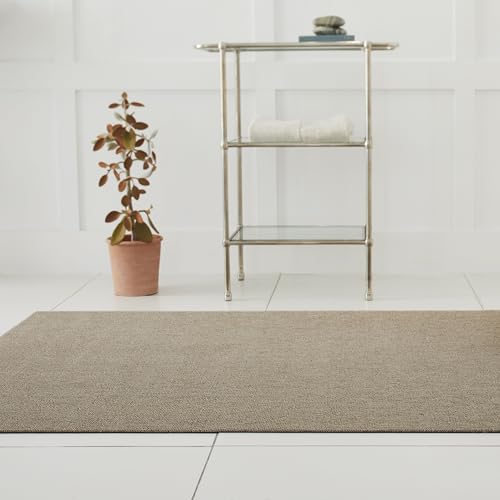 Chilewich Martha by Martha Stewart Heathered Shag Floor Mat in Flax - 3'x5' - Easy Care - Premium Indoor/Outdoor Utility Rug for Entry, Kitchen, Bath, Pool with Weatherproof Backing