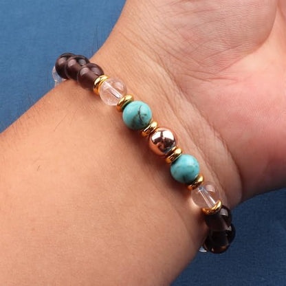 KSQS Healing Stone Bead Bracelet for Women, Natural Gemstones Balance Protection Bracelet, Spiritual Crystal Beads Bracelet Anxiety Relief with Meaning Card - style: Healing