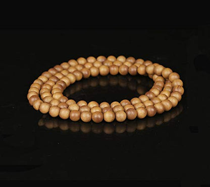 Sandalwood Bracelet for Women Men Buddhist Prayer Strand Chandan Bracelet Handmade Stretchable Elastic Sandalwood Beaded Wristbands for Yoga Meditation - style: 108 Beads 6mm Bracelet