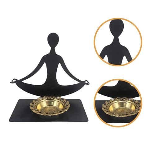 Fenteer Yoga Holder Burner Decorative Iron Art Abstract Figure Table Centerpiece Desktop Ornament for Living Room SPA, Style B