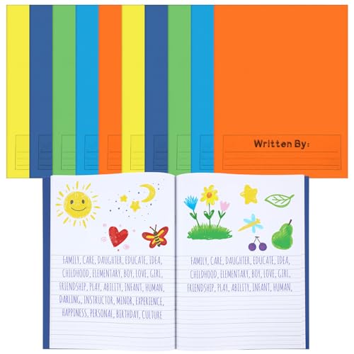 Henoyso 12 Pcs Primary Composition Notebook K-2 Primary Journal, Notebook for Kids Supplies, Bulk Blank Writing Book for Kid to Write Draw Journal 60 Page (9.8″ X 7.5″,Fresh Color) - color: Fresh Color, size: 9.8″ X 7.5″