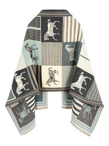 Women's Reversible Pashmina Shawl Wrap for Women Big Scarf Holiday Gifts - color: Bottle Green
