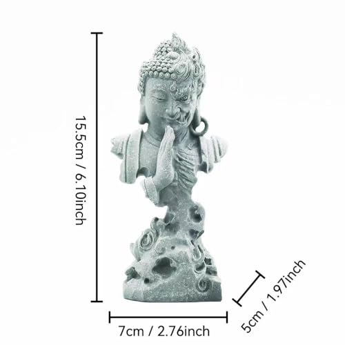 livelyfish Meditating Buddha Statue Zen Garden Statues Sandstone Thinker Buddha Sculpture Figurine for Fish Tank Aquarium Home Decorations, Gift (CS) - size: CS