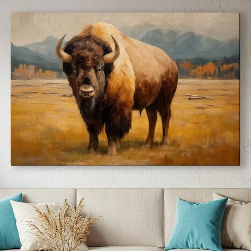 LuxeWood Wildlife Canvas Prints - Wild Animals Home Decor - Medium, Large, and Extra Large Wall Art for Living Room, Bathroom, Kitchen (American Titan, 20" L x 30" W) - color: American Titan, size: 20"L x 30"W - 1 Panel