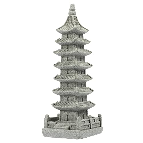 Toddmomy Zen Style Stone Pagoda Ornament for Garden Decoration Detailed Bonsai Craft Sculpture for Micro Landscape Rustic and Modern Home Accent Stone Adornment