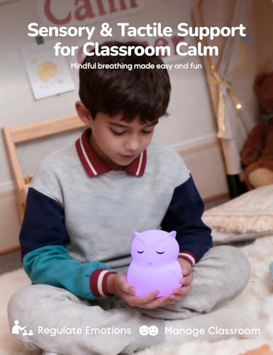Breathing Pal 'Ollie'- Mindfulness Breathing Light, Guided Visual Meditation Breathing Light, Anxiety Relief Items for Calm Down Corner/Meditation/Sleep Aid for Adult&Kid - size: Ollie (Owl)
