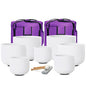 432HZ 8-14 Inch Set of 7 Pcs Frosted Chakra Quartz Crystal Singing Bowl Set for Sound Healing with Heavy Duty Carrying Cases