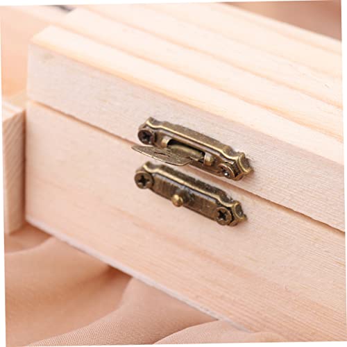 Ipetboom 6pcs Mini Storage Box Rectangular Natural Wood Organizer for Jewelry and Items for Desk and Table Use