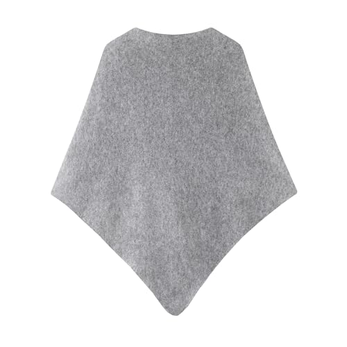 Women's Pashmina Shawls Wraps Soft Knitted Poncho Cardigan Cape Cashmere Feel Shoulder Top Sweater Triangle Scarf - color: Light-grey