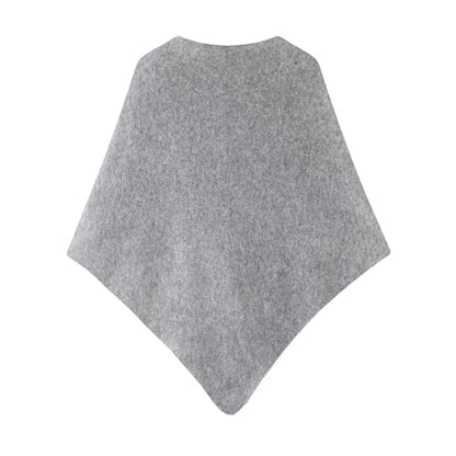 Women's Pashmina Shawls Wraps Soft Knitted Poncho Cardigan Cape Cashmere Feel Shoulder Top Sweater Triangle Scarf - color: Light-grey