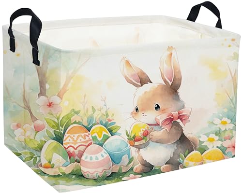 Easter Basket for Kids Gift - Rectangular Toy Storage Basket Organizer Bin Box Room Decor for Home(Color Easter) - color: Colorful Easter