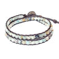 Genuine Stone Wrap Bracelets for Women Natural Crystal Beaded Wrap Bracelet 2/3/5 Adjustable Bohemian Bracelets Jewelry Gifts for Women Mom - color: amazonite(2 wraps)
