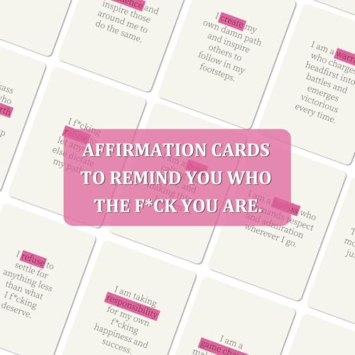 Badass Affirmation Cards for Women, 60 Unique Positive Daily Affirmation Cards Deck, Badass Affirmation Motivational Mindfulness Cards for Spiritual Self Care, Birthday Gifts for Women
