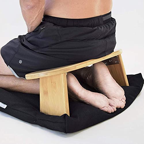 Meditation Bench, Bamboo Meditation Stool Folding Knee Seat Bench Ergonomically Shaped Booster Seat - Esoteric Gifts