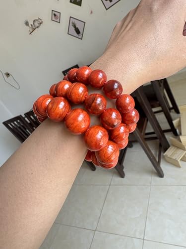 Red Sandalwood Beads Bracelet, Handmade Natural wood for gifts, Rare wood for gifts,Mala Prayer Bracelet, Handmade Dragon Bloodwood Rosary Bracelet 16mm