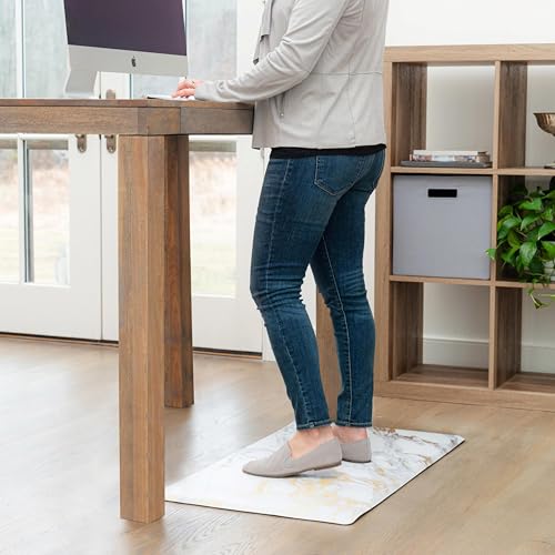 SoHome Cozy Living Anti Fatigue Mat Kitchen Mat Non Slip Stain Resistant Easy Clean 1/2 Inch Thick Kitchen Floor Mats, Marble Gold 17.5" x 30" - color: Gold, size: 30"L x 17.5"W x 0.5"Th
